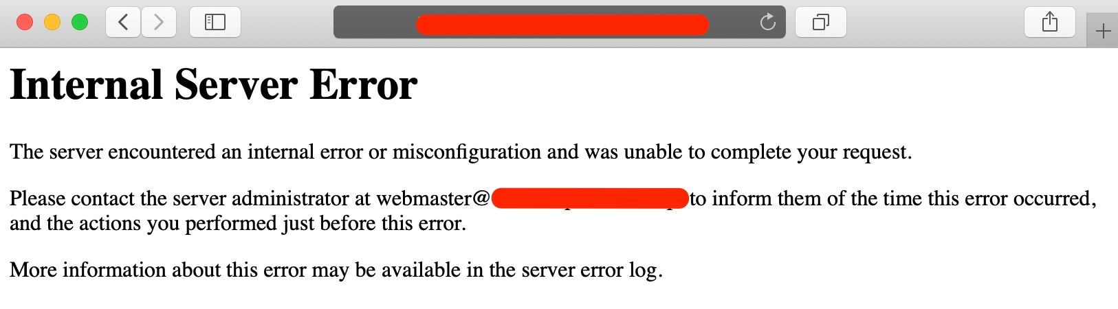 500 Internal Server Error