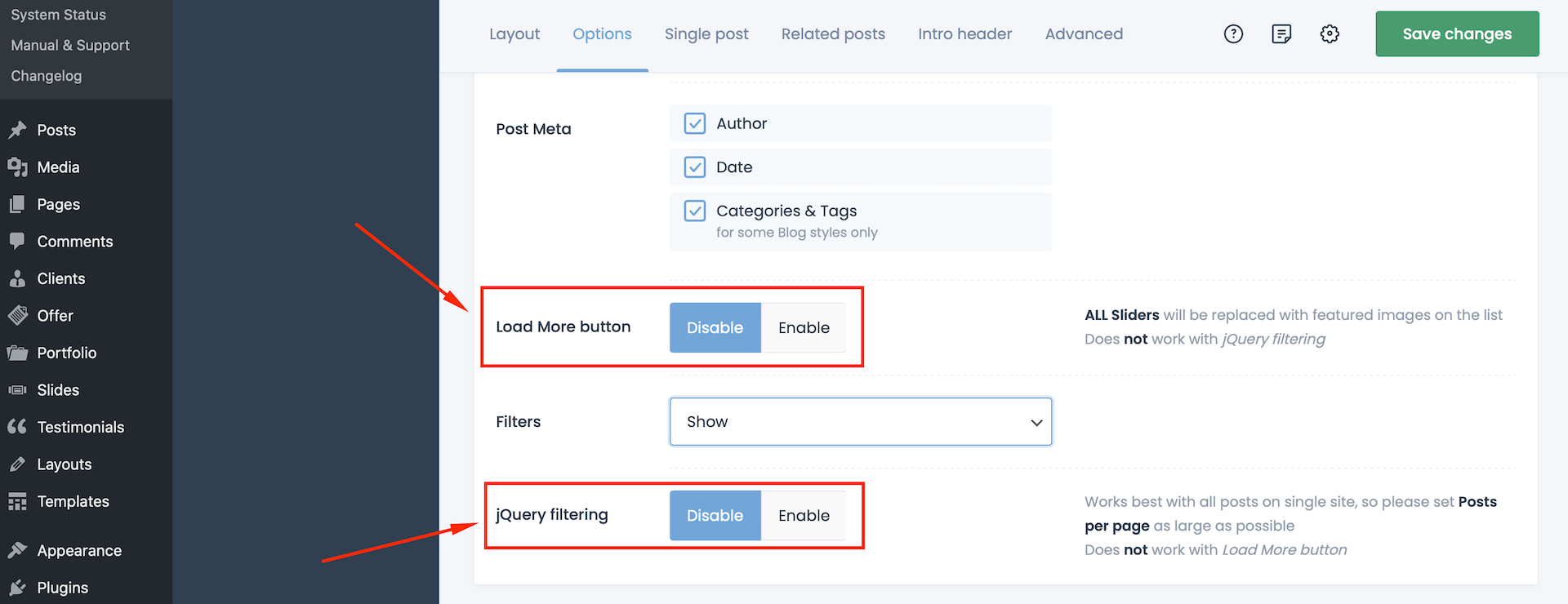 load more & jQuery filtering