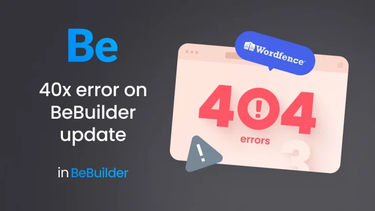 40x error on BeBuilder update